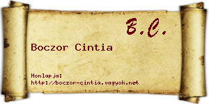 Boczor Cintia névjegykártya